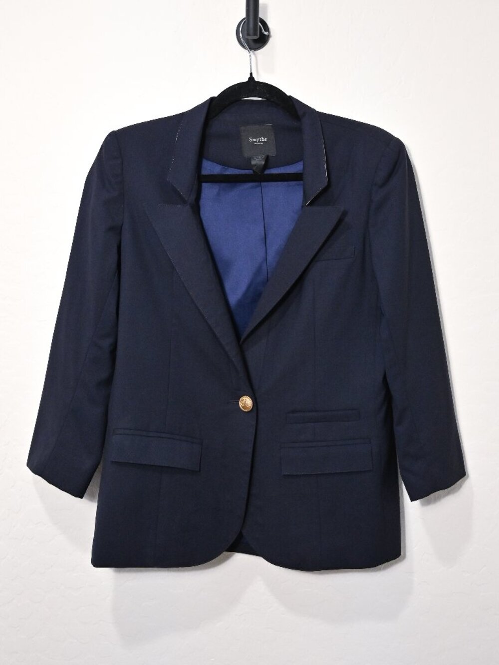 Smythe Les Vestes Women's Wool Blue Blazer Size 6 Gold Button